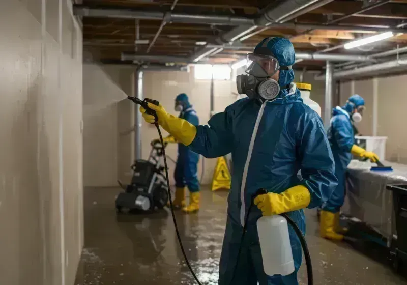 Basement Sanitization and Antimicrobial Treatment process in Williamsville, IL